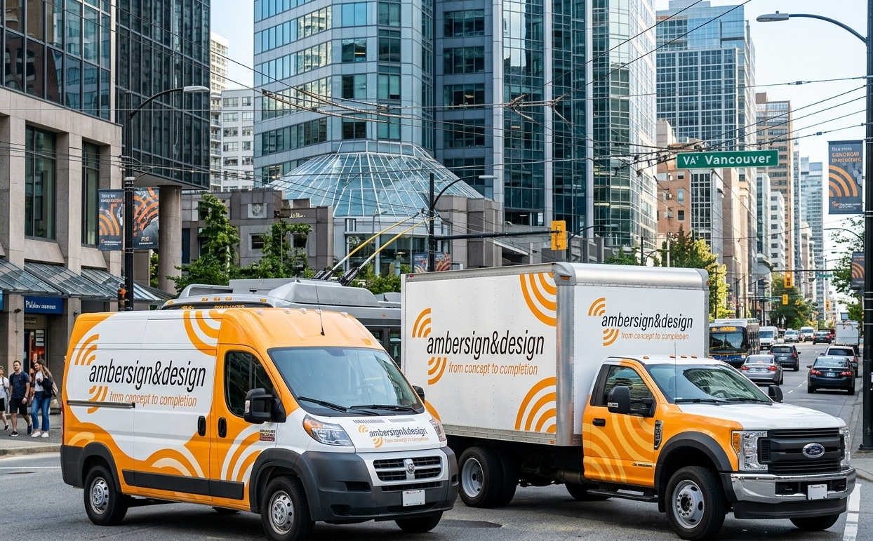 Vehicle graphics Vancouver on branded business van for mobile advertising