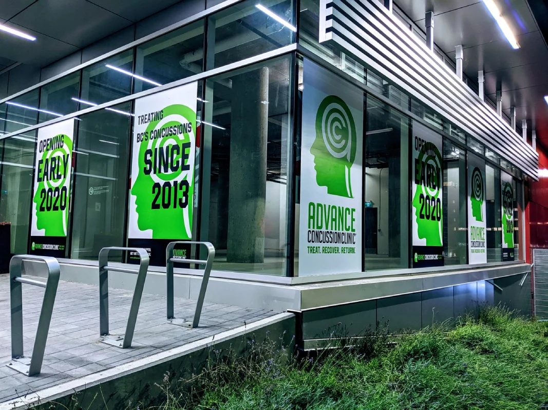 Window graphics Vancouver storefront with branded vinyl decals attracting customers