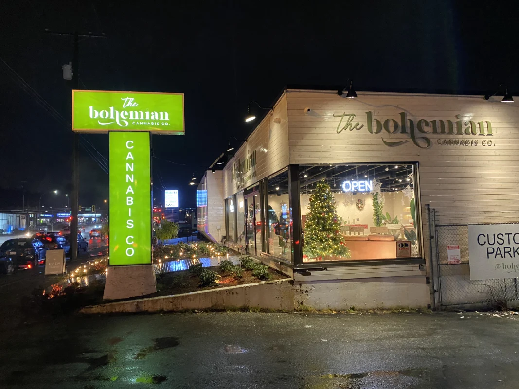 LED illuminated lightboxes Vancouver storefront with edge-lit and backlit business signs.